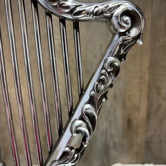 Vintage Beautiful Gothic Harp Candle Holder Silver Plate 11.5” - Picture 3 of 16